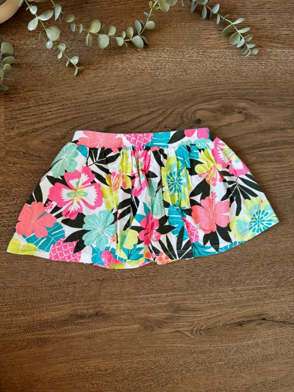 Carter's Tropical Floral Skort Skirt with Built-In Shorts Girls 24M